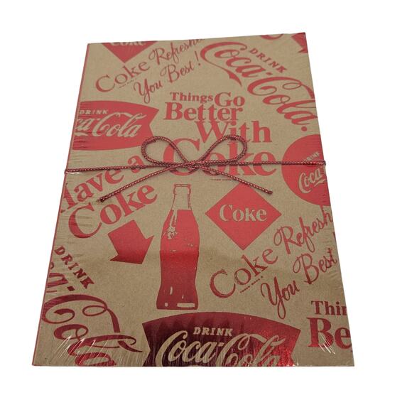2PK Coca Cola Flex Journal Writing Blank Pages NEW Coke Soda  Markings CR Gibson - Picture 1 of 4